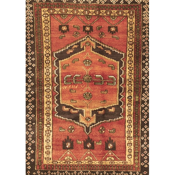 Ahgly Company Indoor Rectangle Persian Brown Traditional Area Rugs, 4' x 6'