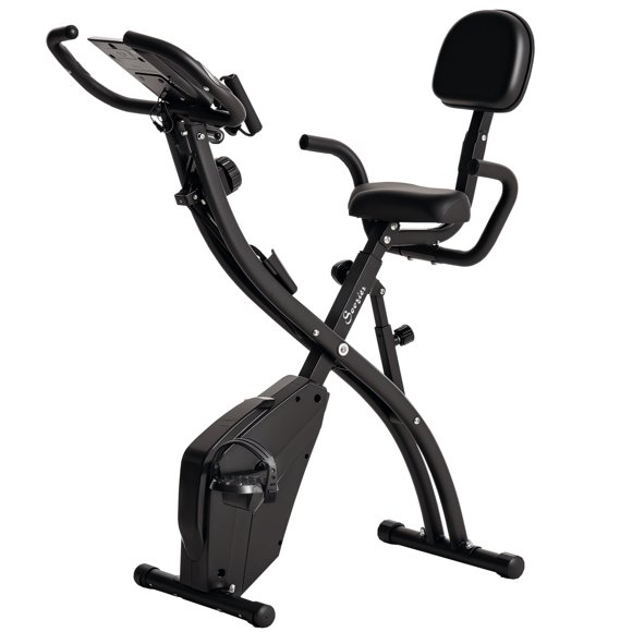 Soozier 3 in 1 Folding Exercise Bike w/ 8-Level Magnetic Resistance, Black