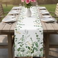 thumbnail image 4 of Sage Green Eucalyptus Table Runner - 72 Inch Long Watercolor Spring Weeping Botanical Cotton and Linen Blended Dress Scarves Farmhouse Table Runner for Kitchen Dining, Coffee Table, 13" x 72", 4 of 8