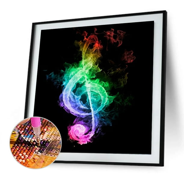 Cuadros Decorativos 5D bricolaje completo taladro diamante pintura colorida nota Musical punto de cruz artesanía Sywqhk Nuevos Originales
