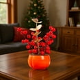 thumbnail image 4 of Luoshdecor Christmas Artificial Berry Flower Pot ,Red Persimmon Vase Table Ornament for Indoor Home Tabletop Decor 11.8 in, 4 of 6