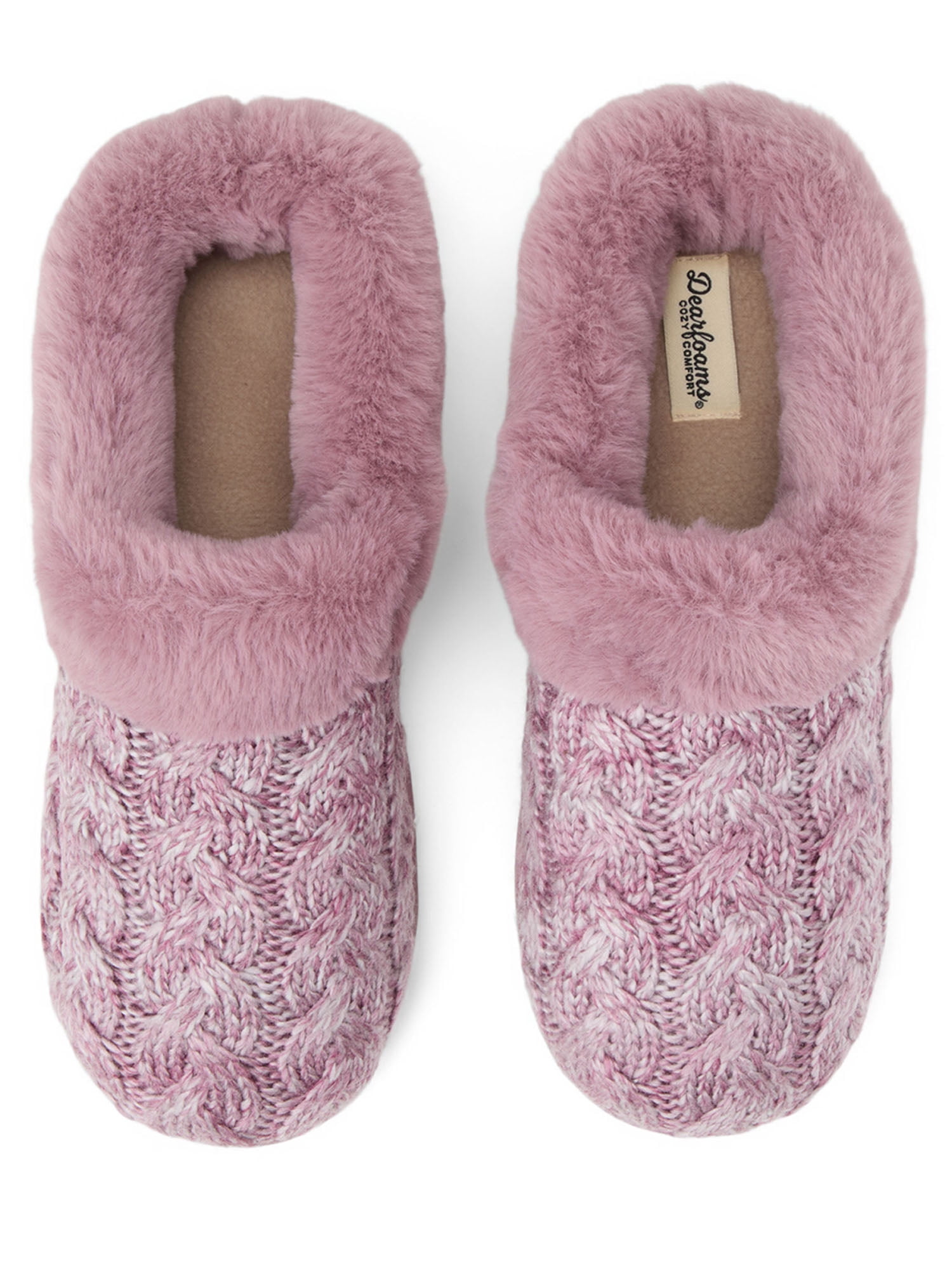 Dearfoams Women’s Cozy Comfort Knit Clog Slippers