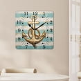 thumbnail image 4 of 14 Inch Wall Clock Battery Operated Square Clock for Office, Kitchen, Outdoor, Living Room,Gold Anchor Dots Stripes Printed Art, 4 of 4