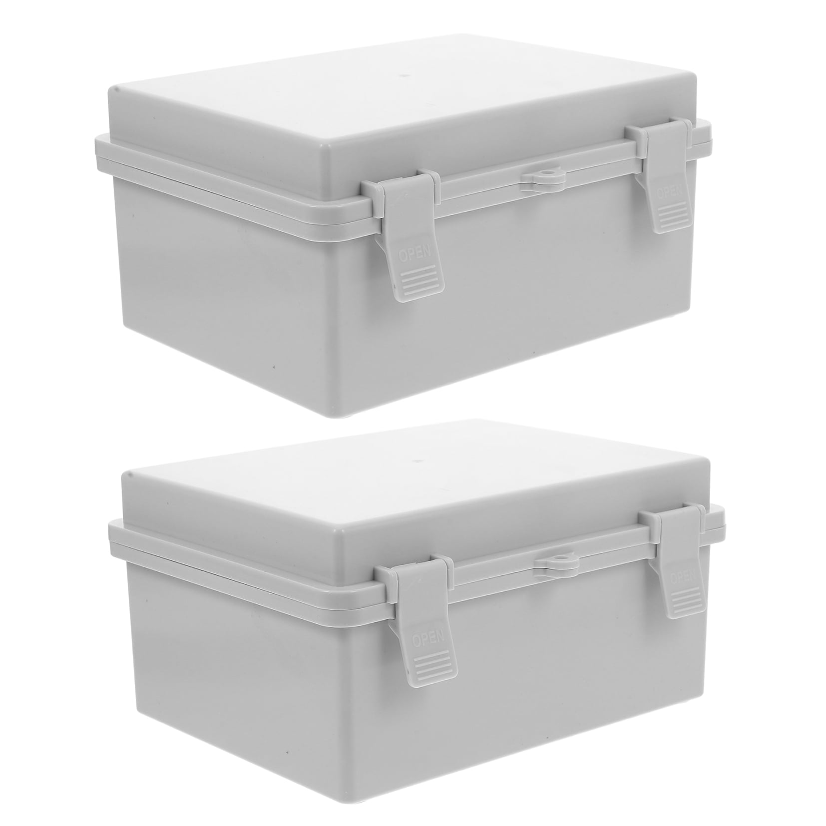 RENACLIPY 2-Pack Weatherproof Electrical Project Boxes, White Plastic Enclosures for Indoor & Outdoor Use, Secure and