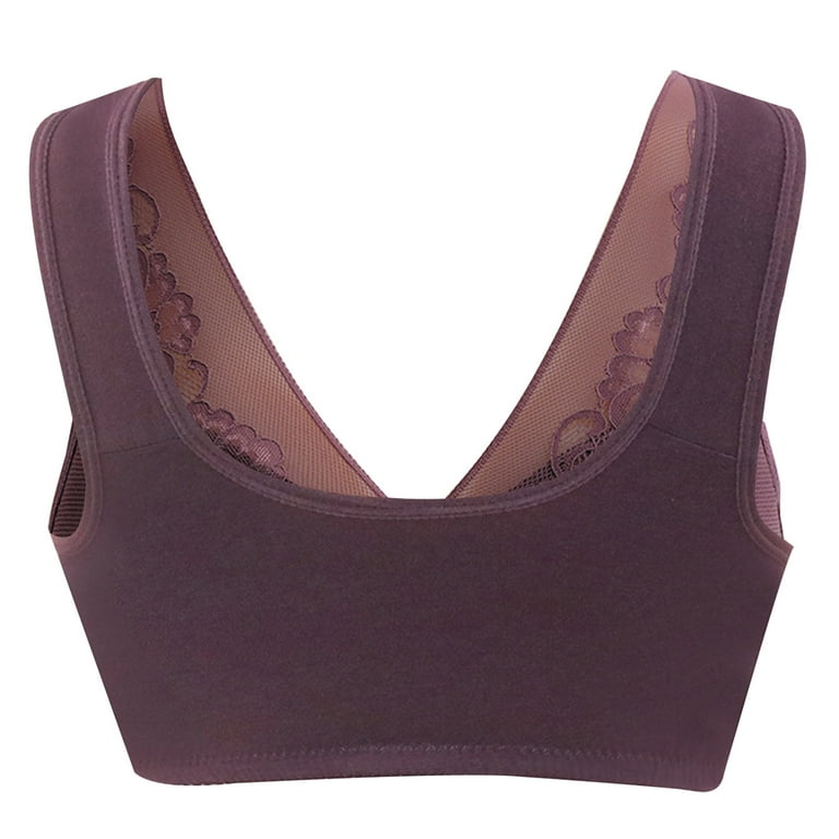 Meichang Women's Bras Wireless Support T-shirt Bras Seamless Padded  Bralettes Shapewear Everyday Full Figure Bras Front Closure 