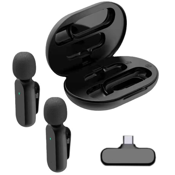 Wireless Microphone for iPhone iPad, Wireless Clip Mic, Wireless Lavalier Microphone, Wireless Microphones, Plug-Play Microphone for iPhone Video Recording, Live Stream, YouTube, TikTok