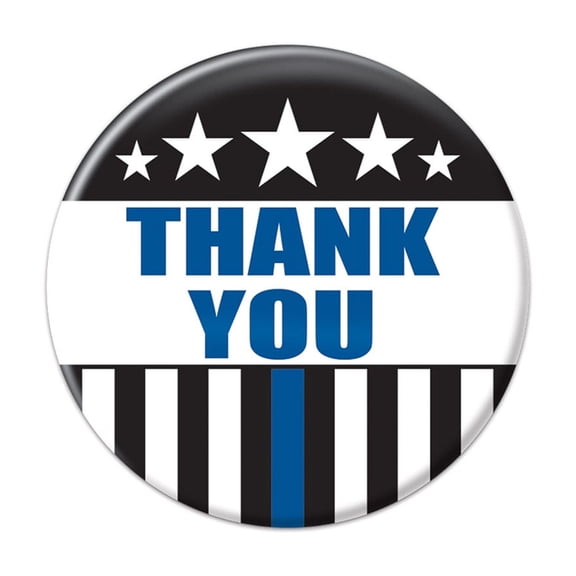 Thank You Law Enforcement Button, 2", (6/Pkg)