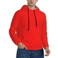 thumbnail image 2 of Wukai Red Print Men Hoodies Fleece Sweatshirts Long Sleeve Sweaters Pullover Fall Outfits Winter Clothes-Small, 2 of 7