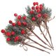 thumbnail image 1 of piezas de ramas de pino escarchadas navideñas, bayas rojas y decoración floral., 1 of 6