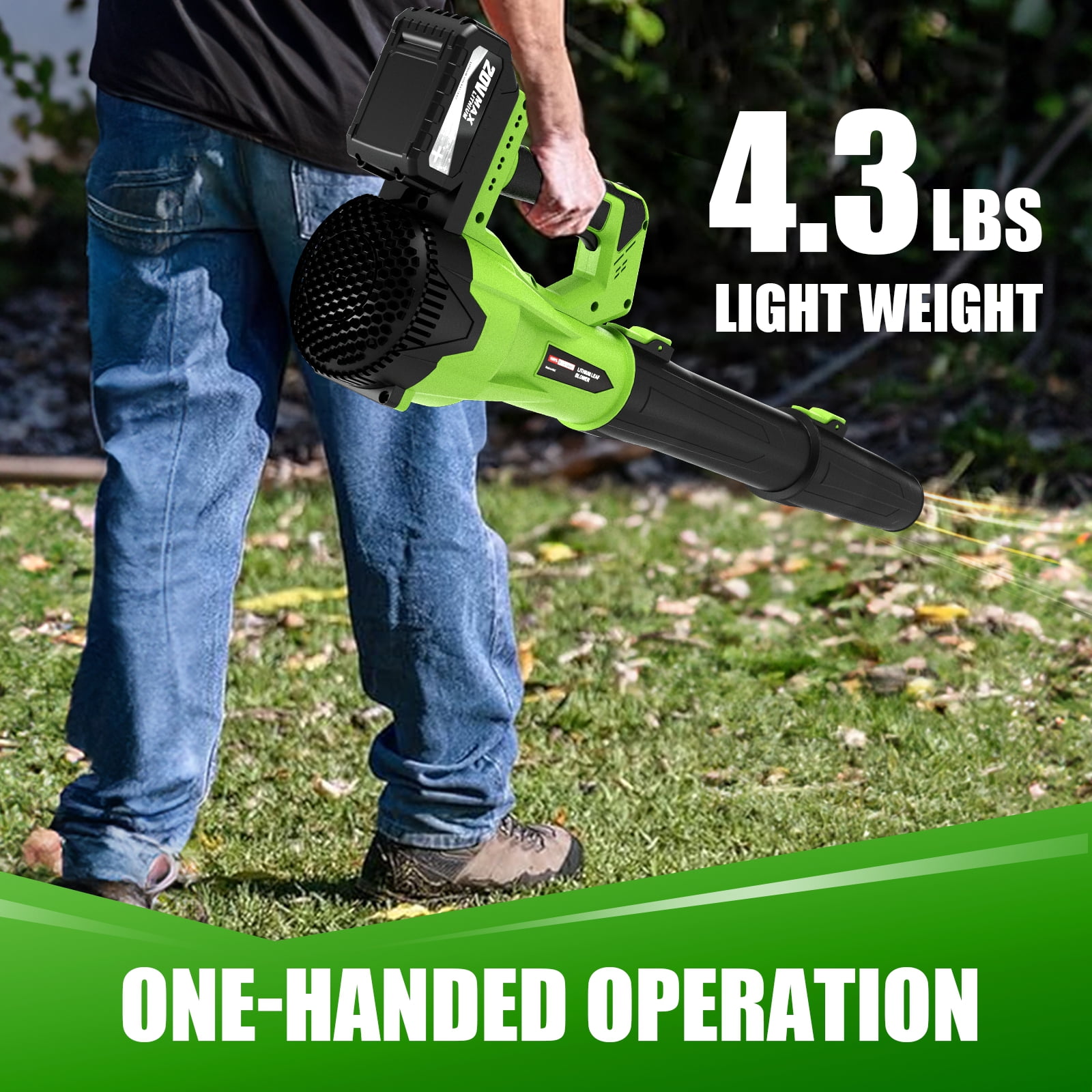 Green adjustable speed Cordless Leaf Blower