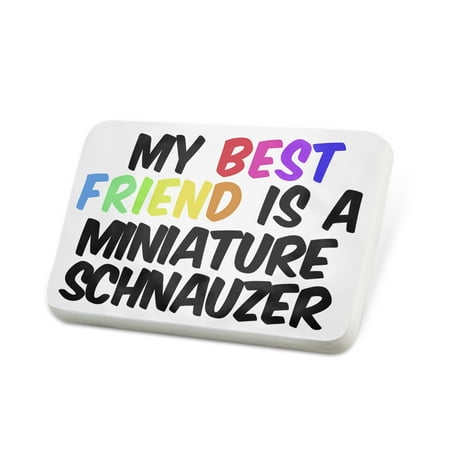Porcelein Pin My best Friend a Miniature Schnauzer Dog from Germany Lapel Badge –