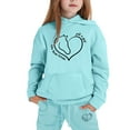 thumbnail image 4 of Toddler Girls Outfits Set Kids Hoodie Pants Combo Casual Letter Print Pullover Jogger Two Piece Outfit Clothes Sky Blue Size 4-5T, 4 of 4