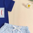 thumbnail image 4 of Kaprioy Boys Summer Outfits Toddler Baby Boy Summer Clothes Baseball Embroidery Short Sleeve T Shirt Plaid Shorts Set Infant 2 Piece Outfit, 4 of 5