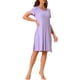 thumbnail image 4 of INSPIRE CHIC Camisón de Mujer de Manga Corta con Volantes, Vestido de Noche, Ropa de Casa, Camisones, L Púrpura, 4 of 6