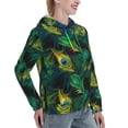 thumbnail image 6 of Daiia Peacock Feathers2 Pattern Women's Fashion Hoodies & Sweatshirts with Kangaroo Pocket Hooded Sweatshirt with Eye-catching Drawstrings-Small, 6 of 7