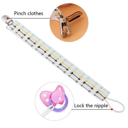 VBESTLIFE Pacifier Leash,Pacifier Clip,4pcs Baby Pacifier Clip Chain Printing Cotton Strap Soother Nipple Holder for Infant Child Set