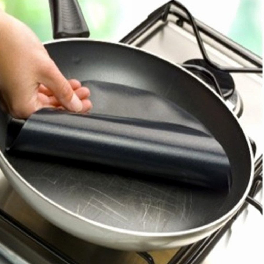 New Black Round Pan Liner Sheet Non-stick Mat BBQ Kitchen Baking Pad Cooking Mat 