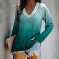 thumbnail image 2 of ShomPort Women Long Sleeve Shirts Casual V Neck Solid Color Blouses Dressy Tunic Tops for Leggings, 2 of 4