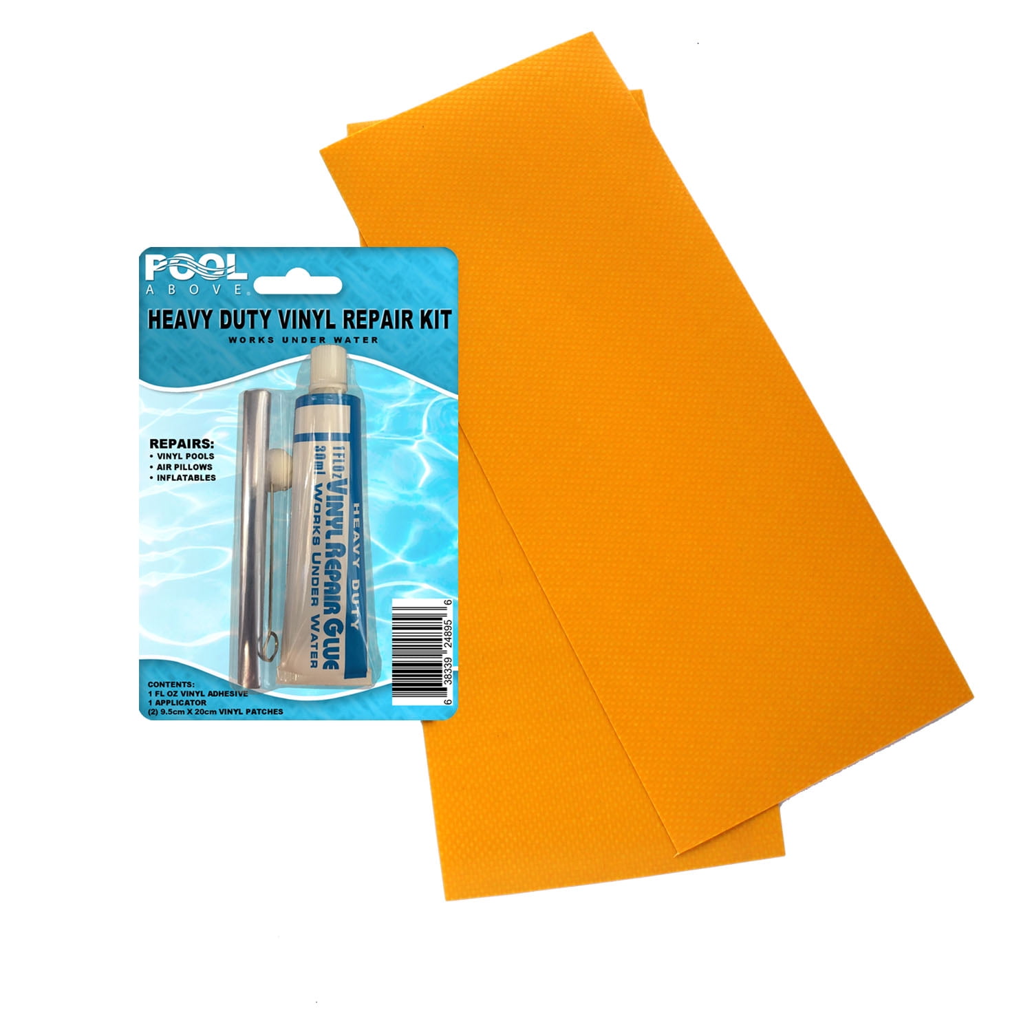 Pool Above 2 Pack Yellow 4x10" Vinyl Repair Kit for Inflatables Boat
