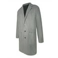 thumbnail image 5 of yardsong Mens Trench Coat Long Casual Single Brested Overcoat Elegant Business Winter Notch Collar Wool Blend Pea coat with Pockets Gray,XL, 5 of 8