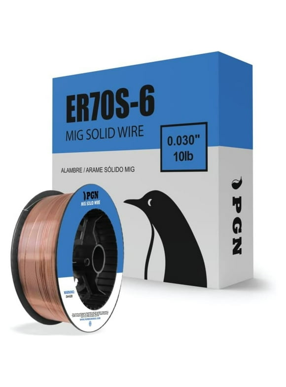 PGN Solid MIG Welding Wire - ER70S-6-0.030 Inch - 10 Pound Spool - Mild Steel MIG Wire with Low Splatter and High Levels of Deoxidizers - For All Position Gas Welding