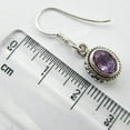 thumbnail image 3 of SilverStarJewel .925 Pure Silver Purple Oval Amethyst Art Earrings 1" Factory Direct Jewelry, 3 of 3