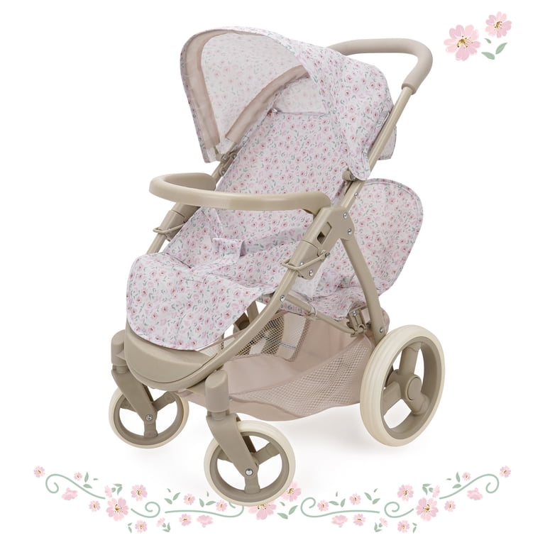 509 Crew: Little Flora - Mabelle Duo Twin Doll Stroller - Flower