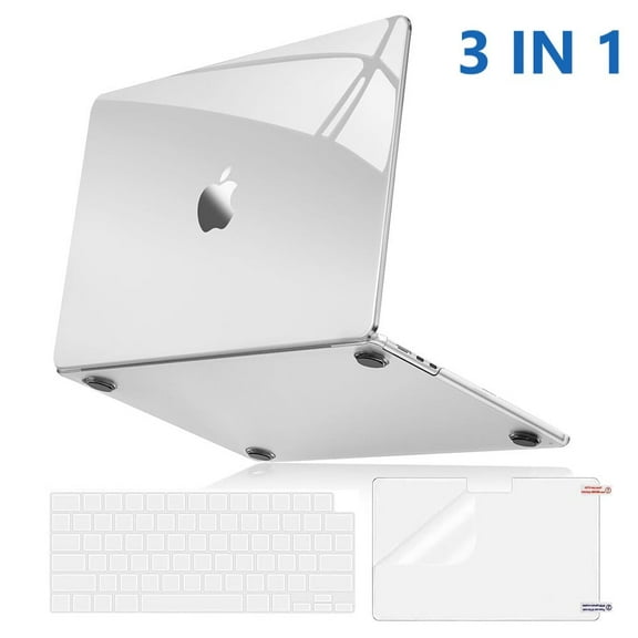 KANCOKIT For MacBook Air 13 inch Case M4 A3240 M3 M2 A3113 A2681 2022 2024 2025 Touch ID, Ultra-Slim Hard Shell Case & Keyboard Cover & Screen Protector, Crystal Clear