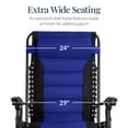 thumbnail image 3 of Best Choice Products Oversized Padded Zero Gravity Chair, Folding Outdoor Patio Recliner w/ Side Tray - Blue, 3 of 7