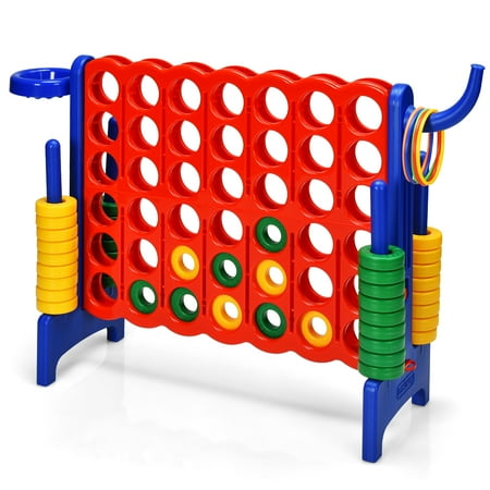 Topbuy 4-to-Score Giant Game Set for Kids Educational Toys with Ring Game and Basketball Hoop Indoor Outdoor Blue