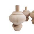 Set Of 4 Furniture Feet Turned Legs Unfinished