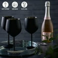 thumbnail image 3 of 4 Black Wine Glasses, 540 ml - Matte Stainless Steel Shatterproof Glass & perfect for high ball cocktails, mixed drinks or wine Set with Gift Box, 3 of 5