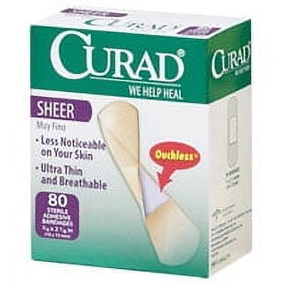 Curad Sheer Adhesive Bandages - Regular Size - 80 Ea
