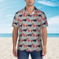 thumbnail image 2 of Balery Dachshund Dog Heart Camisas hawaianas de manga corta para hombre, camisas playeras de corte holgado, camisas de vacaciones con botones,X-Large, 2 of 7
