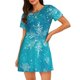 thumbnail image 1 of Fotbe Christmas Snow Bata de Dormir para Mujer con Estampado, Camisón de Algodón de Manga Corta, Ropa de Dormir Casual, 1 of 6