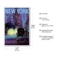 thumbnail image 2 of New York - Central Park - Horse Carriage Ride at Night - Vintage Airline Travel Poster by Van Kaufman c.1965 - Master Art Print (Unframed) 12in x 18in, 2 of 4