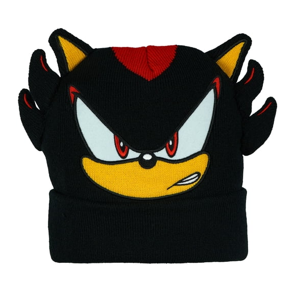 Sonic The Hedgehog Beanie Shadow Character 3D Ears Quills Embroidered Cuff Knitted Cap Hat Warm Winter For Men Women