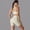 Light Ivory, variant on SKQIT Women 2 Piece Workout Sets Built in Bra Open Back Tank Tops High Waisted Biker Shorts