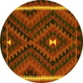 thumbnail image 1 of Ahgly Company Indoor Round Oriental Yellow Traditional Area Rugs, 7' Round, 1 of 4