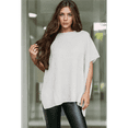 thumbnail image 6 of Women'S Loose Dropped Shoulder Short Sleeve Pullover Sweater White S, 6 of 7