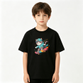 thumbnail image 2 of Skater Cat Skateboard Cool Boys Graphic Tees Streetwear Kids T-Shirt 100% Cotton Short Sleeve Tops Ages 4-13Y, 2 of 5
