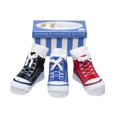 thumbnail image 1 of Calcetines Para Bebé Niño Con Apariencia De Zapato Deportivo-Suelas De Agarre Antideslizantes-3 O 6 Pares-Algodón-Regalo Empaquetado-Baby Shower-Cordones Falsos, 1 of 1