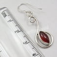 thumbnail image 3 of SilverStarJewel 925 Pure Silver Marquise Cabochon Carnelian Pretty Stone Dangle Earrings 1.5", 3 of 3