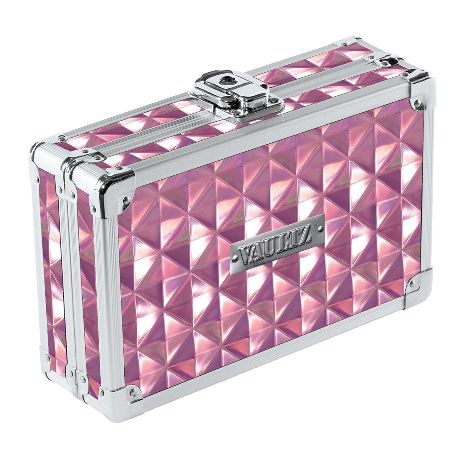 Boîte pour fourniture Vaultz - motif diamant rose en relief