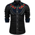 thumbnail image 6 of COOFANDY Men's Western Shirts Embroidered Cowboy Shirt Long Sleeve Slim Fit Halloween Shirts, 6 of 6