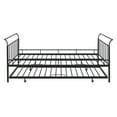 thumbnail image 3 of Full Size Daybed with Pullout Trundle, Metal Daybed Frame Full Size with Curved Handle Design, Heavy Duty Steel Slat Support Sofa Bed for Teens Adults Bedroom Apartment, No Box Spring Needed, Black, 3 of 8