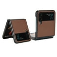 thumbnail image 3 of Dteck for Samsung Galaxy Z Flip 4 6.7" 2022 Lightweight & Ultra-Thin Folding Case, PU Leather Anti-Drop Shockproof Protective Case for Samsung Z Flip 4 5G Ladies Girls Women Men, Brown, 3 of 7