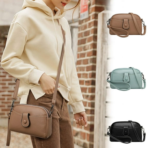 Viflosae Over the Shoulder Bags for Women Summer Crossbody Bags for Women Women Soft Washed Leather Shoulder Bag Multi Zip Spacious Large Capacity Handbag for Daily Use Travel Work Shopping Necessity