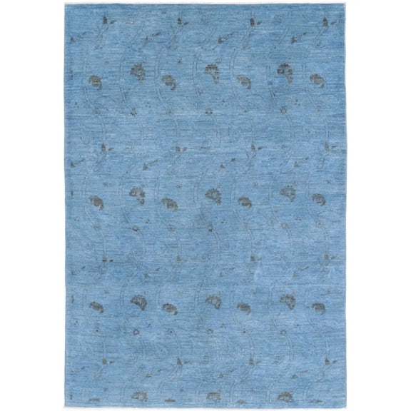 Hand Knotted Overdye Wool Rug - 5'0'' x 7'3''