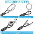 thumbnail image 6 of 3/16" Dia Vinyl Coated Stainless Steel Cable with Loops, 4 Pcs 3 ft (39")  Lanyard Lock for Outdoor Stage Lock, Black, 6 of 7